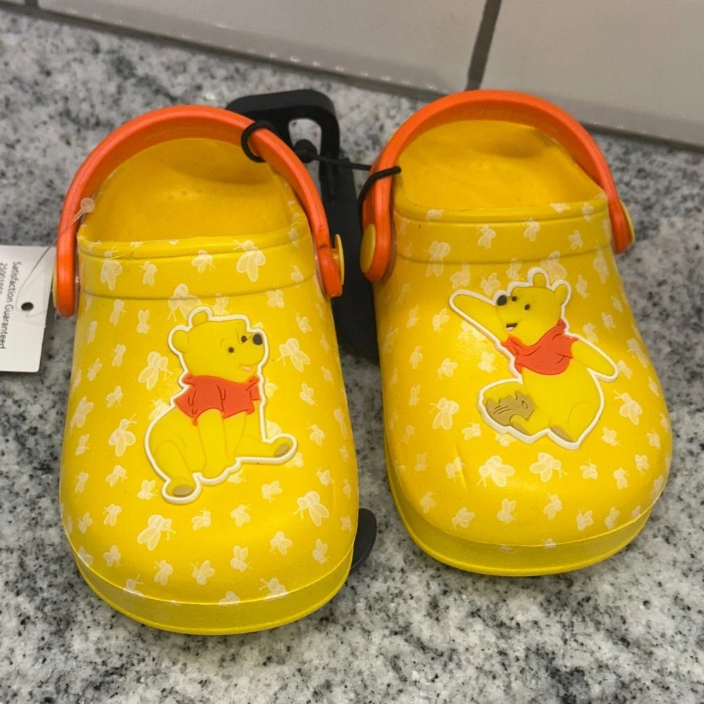 Kids Disney Baby‎ Yellow Winnie the Pooh Clogs Sandals Size 5 Toddler